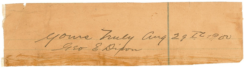 Lot 1201 George Dixon Signature