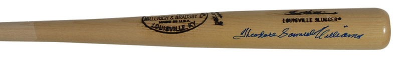Lot 1320 Ted Williams: Scarce full-signed Williams lumber