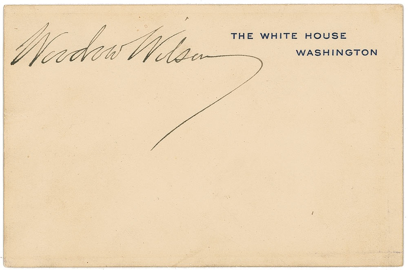 Lot 179 Woodrow Wilson White House Card