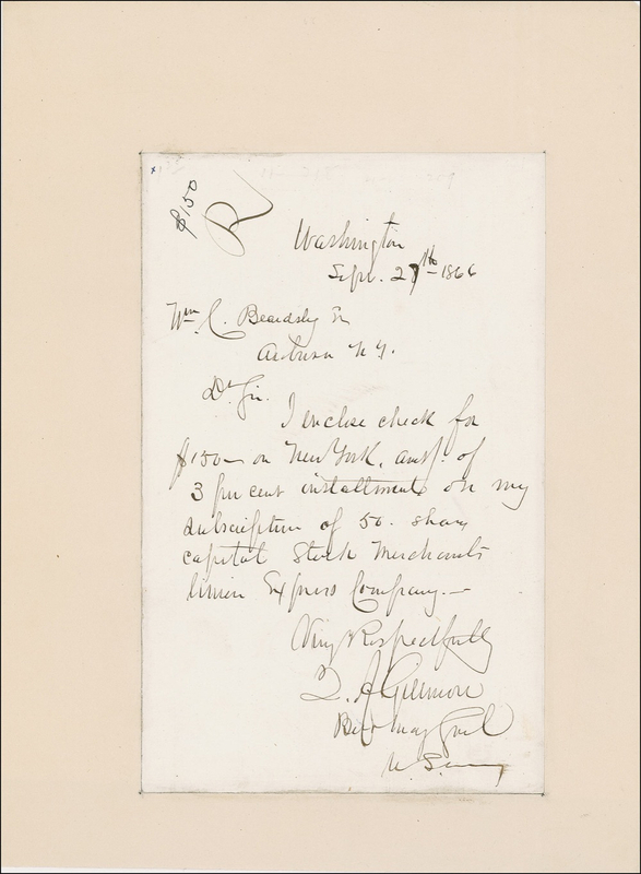 Lot 360 Quincy Adams Gillmore Handwritten Letter Signed