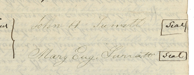 Lot 94 Abraham Lincoln: Mary and John Surratt: The only woman executed for the assassination of Lincoln sells property to finance the boarding house where she meets John Wilkes Booth