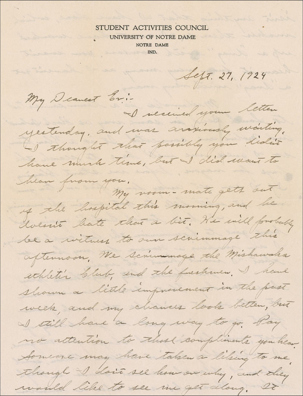 Lot 1243 Elmer Layden: Four Horsemen: Shortly after the Fighting Irish defeat the KKK in a South Bend brawl, one of the ?Four Horseman? warns ?Mishawaka?is a Klan town, so I guess we will have to search the boys for weapons?