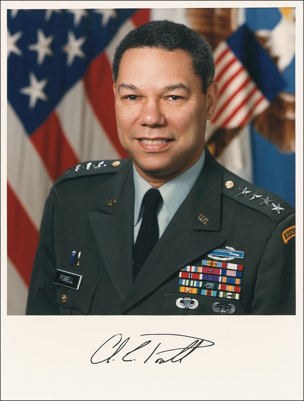 Lot 399 Colin Powell: “Our success in the Persian Gulf goes to the courageous young troops who so masterfully acquitted themselves in battle”