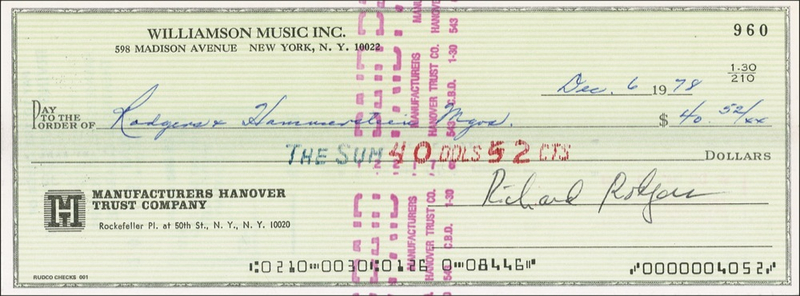 Lot 700 Richard Rodgers Check