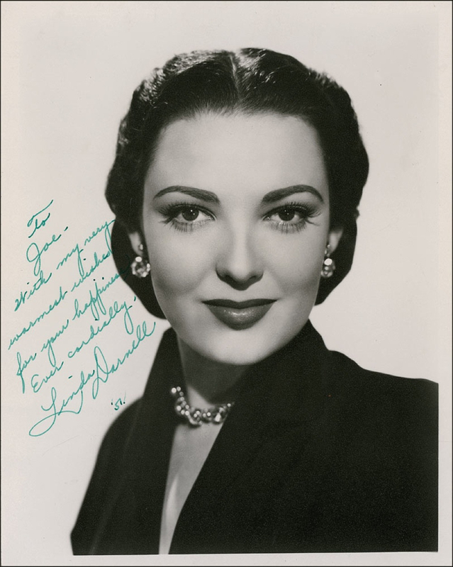Lot 923 Linda Darnell Signed Photograph