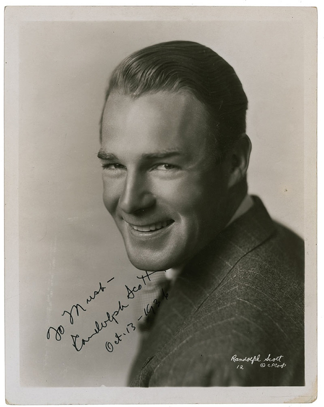 Lot 1090 Randolph Scott Signed Photograph