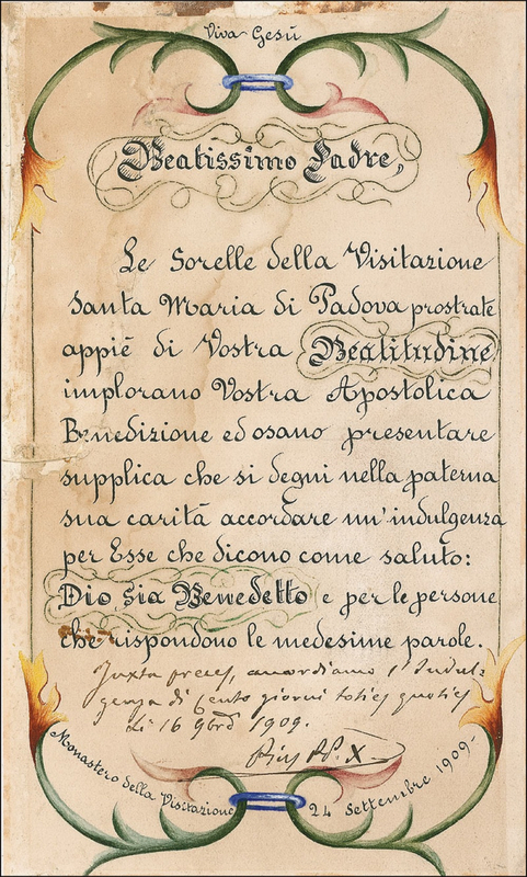 Lot 297 Pope Pius X Signed Document