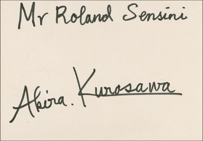 Lot 1008 Akira Kurosawa Signature