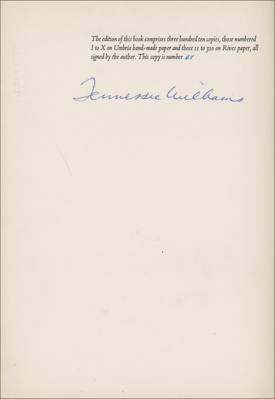 Lot 626 Tennessee Williams Book