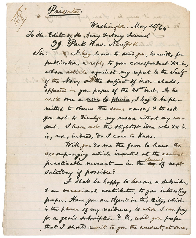 Lot 361 Louis M. Goldsborough Handwritten Letter Signed