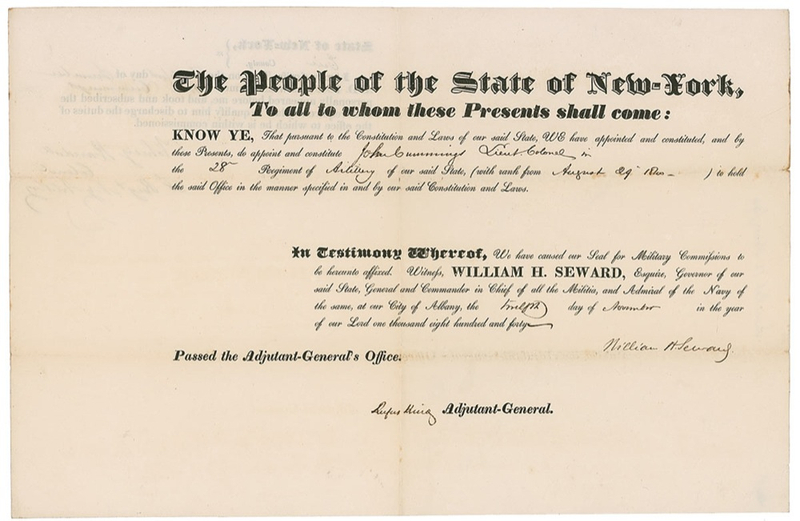 Lot 308 William H. Seward Signed Document