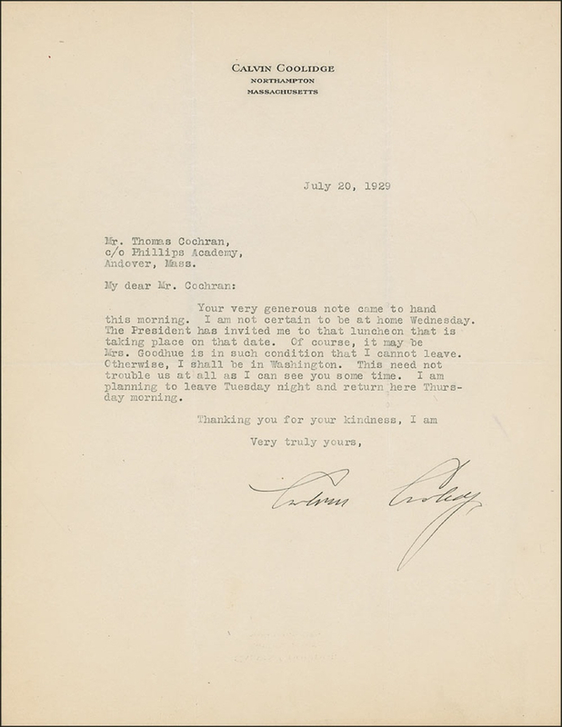 Lot 28 Calvin Coolidge