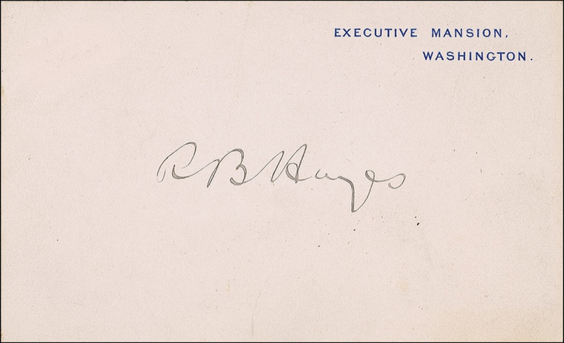 Lot 63 Rutherford B. Hayes White House Card