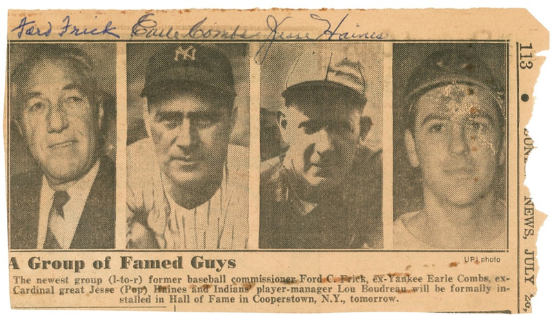 Lot 1155 Baseball Hall of Famers Signatures