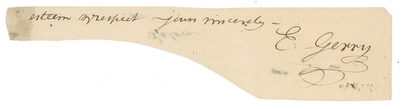 Lot 218 Declaration of Independence: Elbridge Gerry Signature