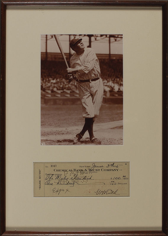Lot 1290 Babe Ruth: Unceremoniously dumped from baseball, a broken-hearted hero needs money as he leaves Boston