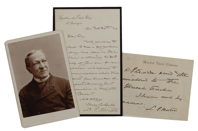 Lot 286 Levi P. Morton Letters