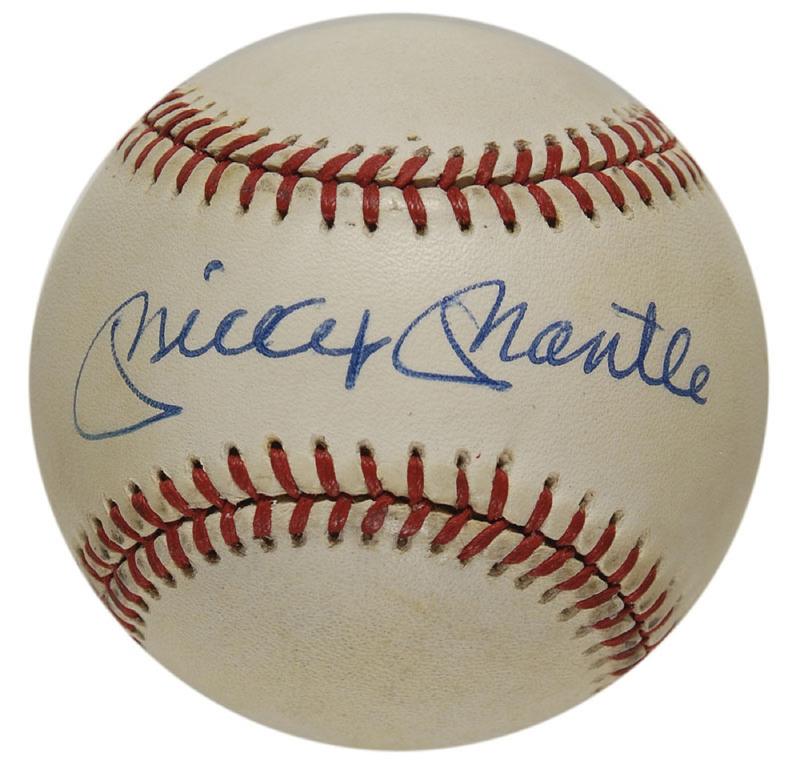 Lot 1257 Mickey Mantle Ball and Photograph