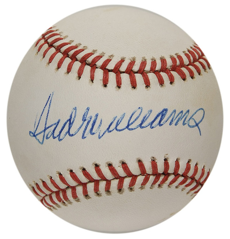 Lot 1322 Ted Williams Ball and Photograph