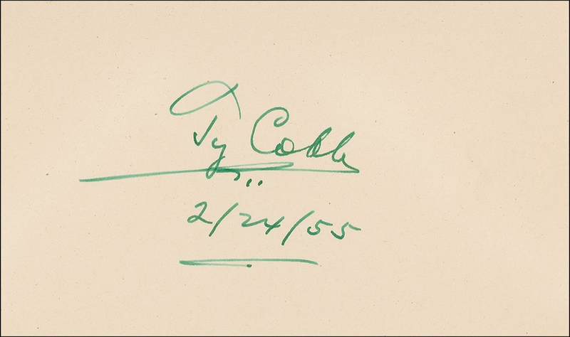 Lot 1178 Ty Cobb: A peach of a Cobb signature