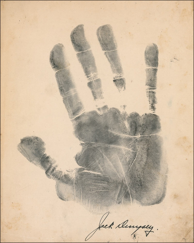 Lot 1189 Jack Dempsey: The hand that led to 51 knockouts