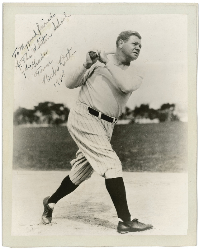 Lot 1291 Babe Ruth: The Sultan of Swat signs for 7th graders shortly before his passing