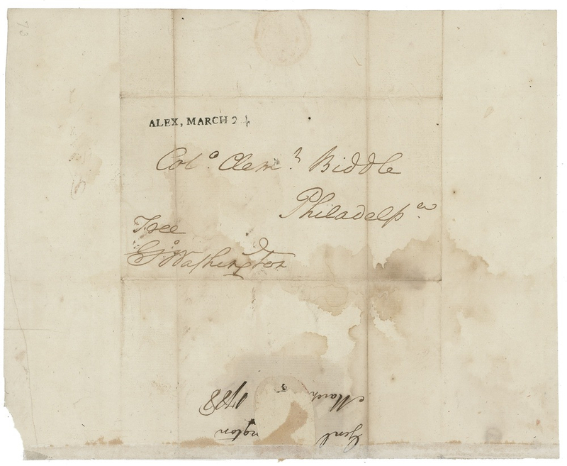 Lot 174 George Washington: Full free frank to an officer who served under him at Valley Forge