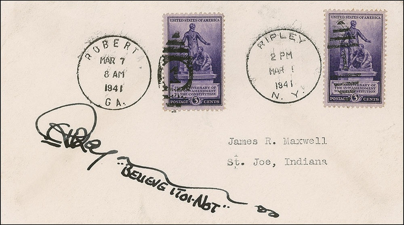 Lot 603 Robert Ripley Envelope