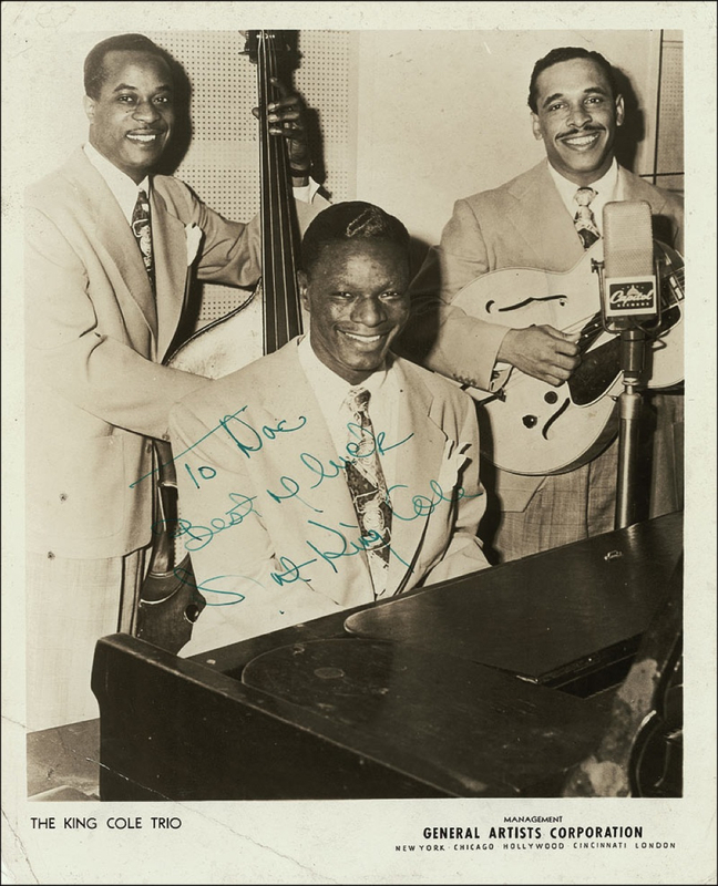 Lot 754 Nat King Cole Signed Photograph