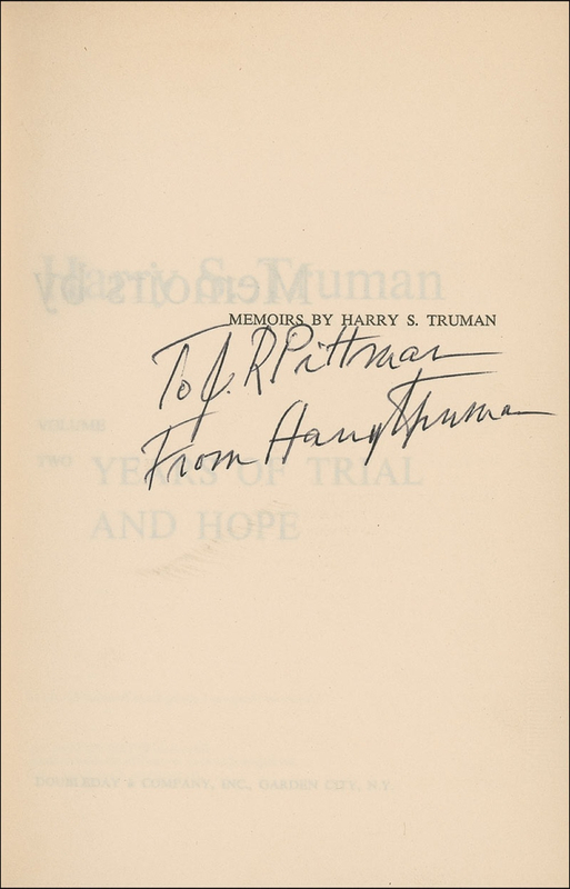 Lot 167 Harry S. Truman Book