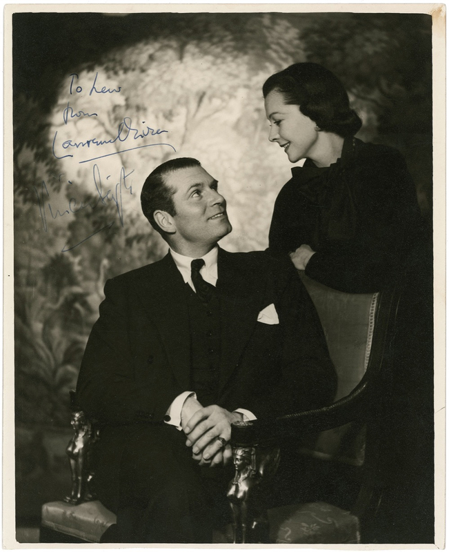 Lot 1026 Vivien Leigh and Laurence Olivier: Beautiful portrait of Leigh and Olivier displaying their mutual affection