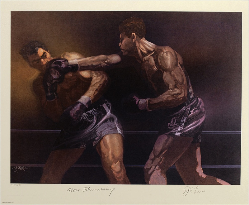 Lot 1249 Joe Louis and Max Schmeling: Scarce Louis and Schmeling Sports Illustrated print