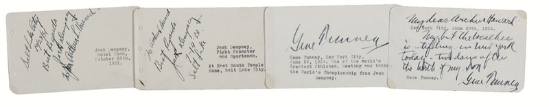 Lot 1184 Jack Dempsey and Gene Tunney Signatures