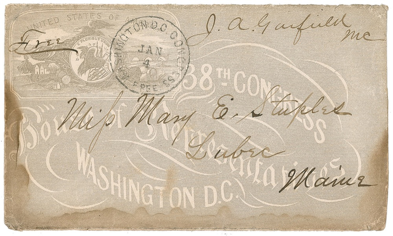 Lot 49 James A. Garfield: Garfield franked House of Representatives envelope