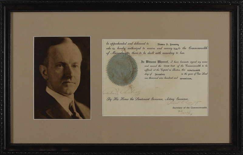 Lot 30 Calvin Coolidge Signed Document