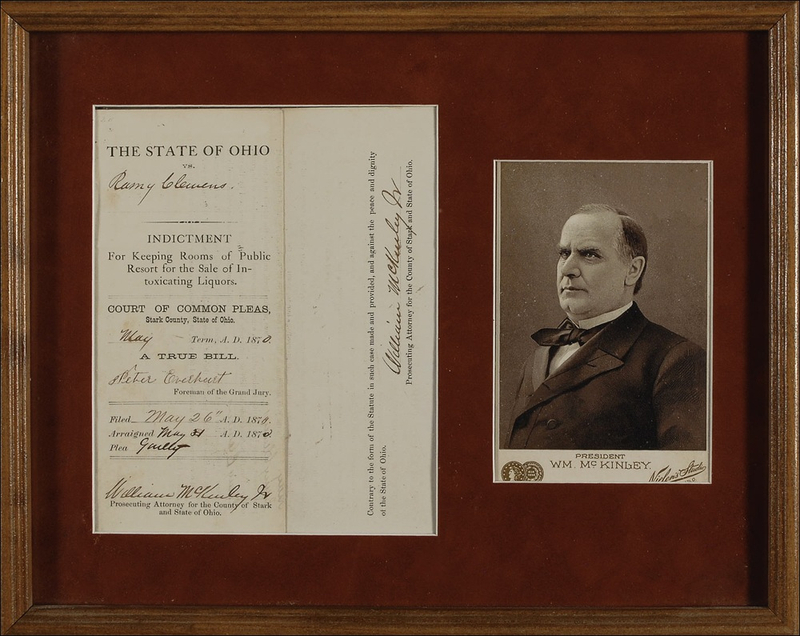 Lot 99 William McKinley Signed Document