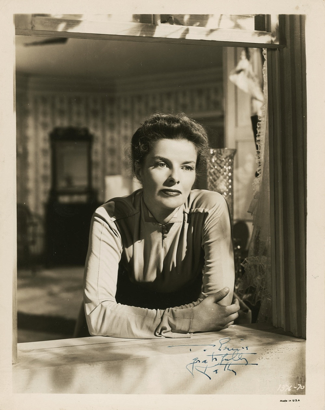 Lot 981 Katharine Hepburn: Intriguingly (and uniquely) signed as ?Kathy?