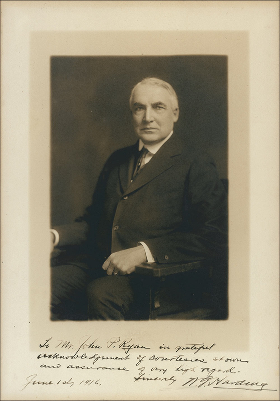 Lot 57 Warren G. Harding Signed Photograph