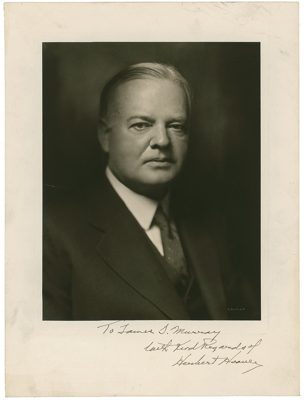 Lot 69 Herbert Hoover Signed Photograph