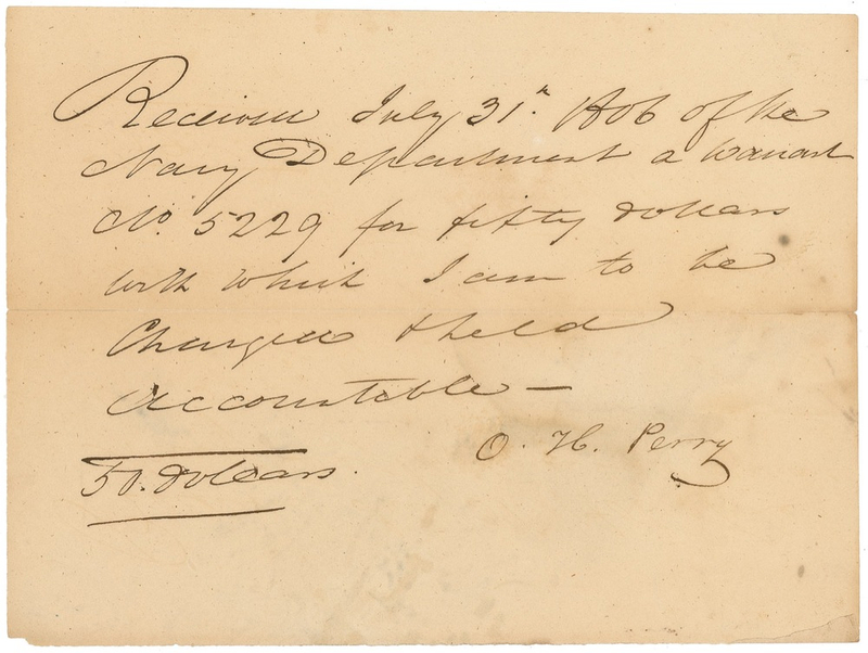 Lot 392 Oliver Hazzard Perry Signed Document