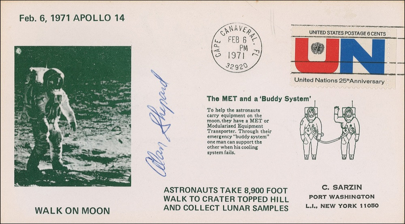 Lot 501 Alan Shepard First Day Cover