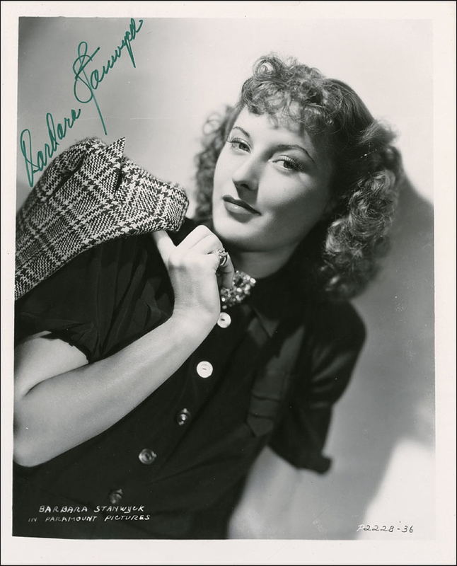 Lot 1099 Barbara Stanwyck Signed Photograph