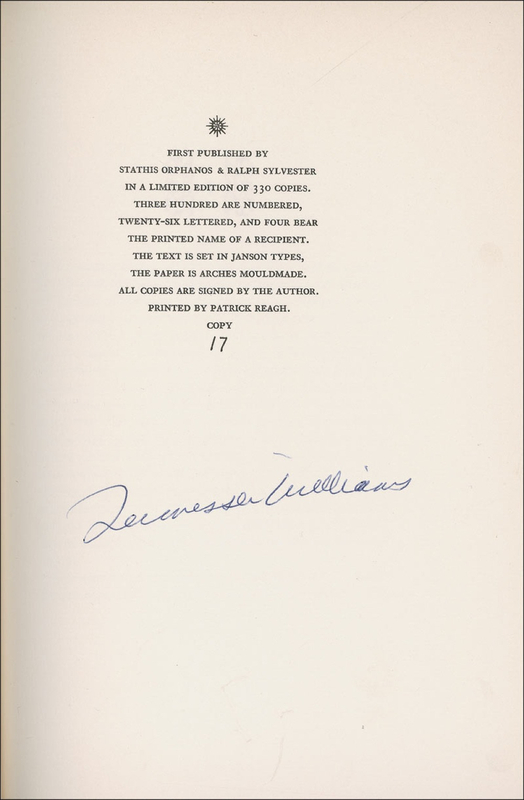 Lot 627 Tennessee Williams Book
