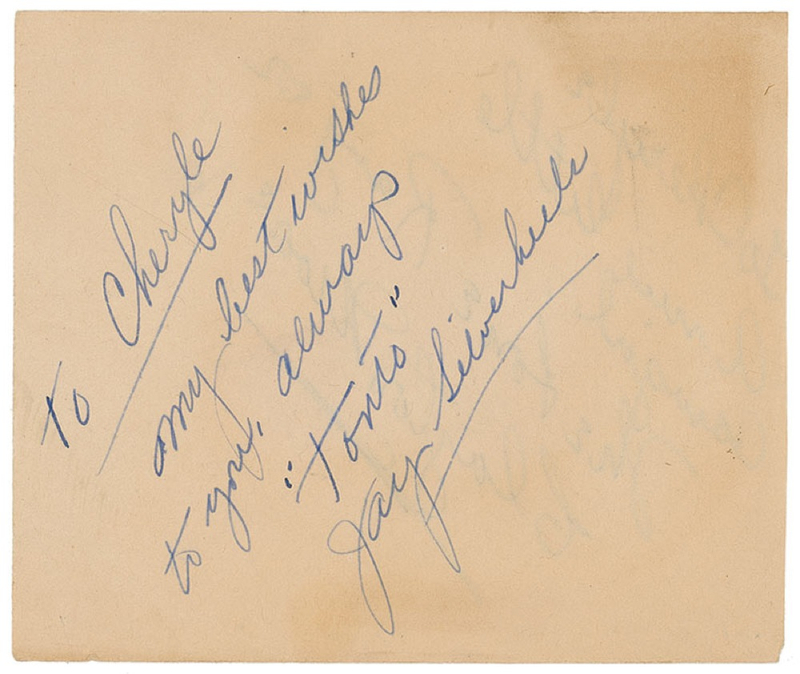 Lot 1036 Lone Ranger: Clayton Moore and Jay Silverheels Signature