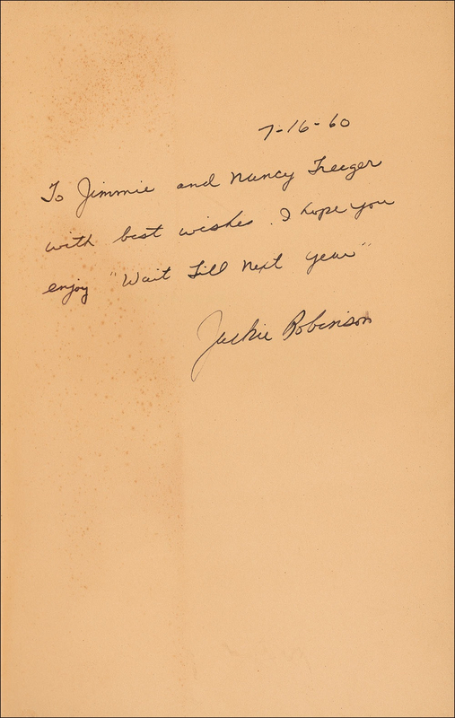 Lot 1280 Jackie Robinson: The man who broke modern baseball?s color barrier signs his autobiography