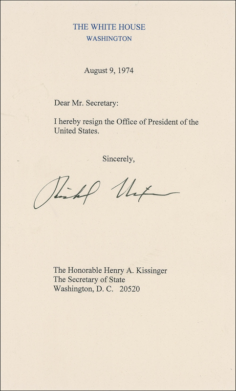Lot 113 Richard Nixon Souvenir Resignation