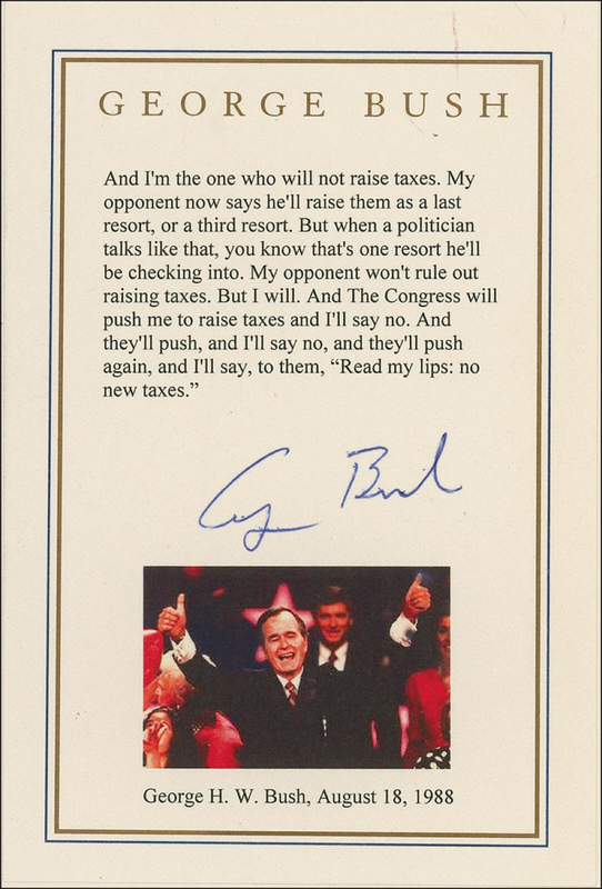 Lot 11 George Bush Souvenir Printed Quotation