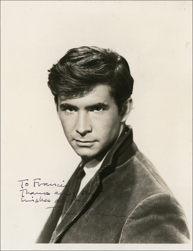 Lot 1065 Anthony Perkins Signed Photograph