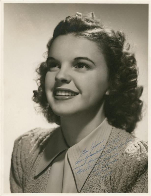 Lot 947 Judy Garland: The international star beautifully signs an oversized photo for Oscar Levant