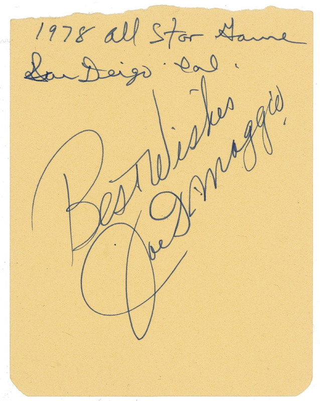 Lot 1199 Joe DiMaggio Signature